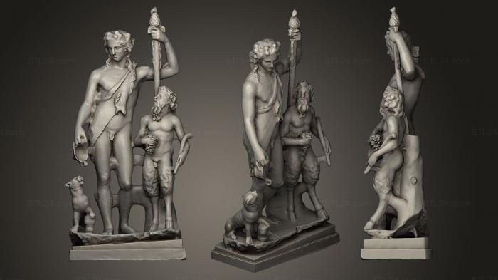 Статуи античные и исторические (Дионис и Пан, STKA_0797) 3D модель для ЧПУ станка